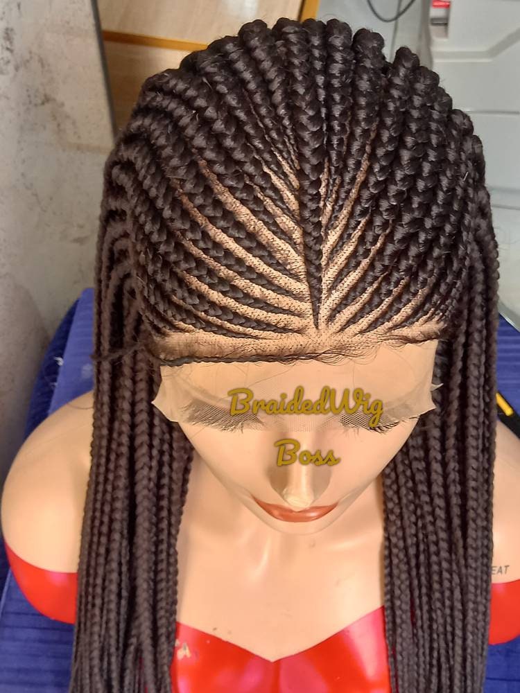 cornrow lace front wig lace front wigs braids cornrow braided wigs for black women human hair lace front braided lace front wigs Cornrow Wig