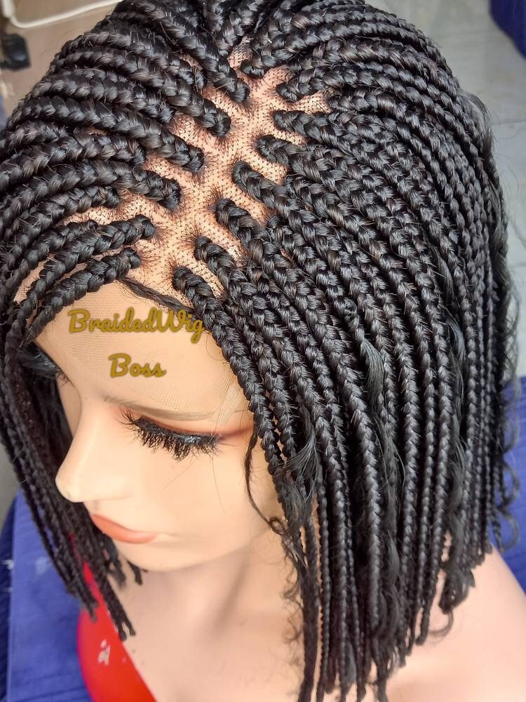 Short side part Boho box braid wigs for black women cornrows wig cornrow wigs knotless braids faux locs dreadlocks lace wig braided wig