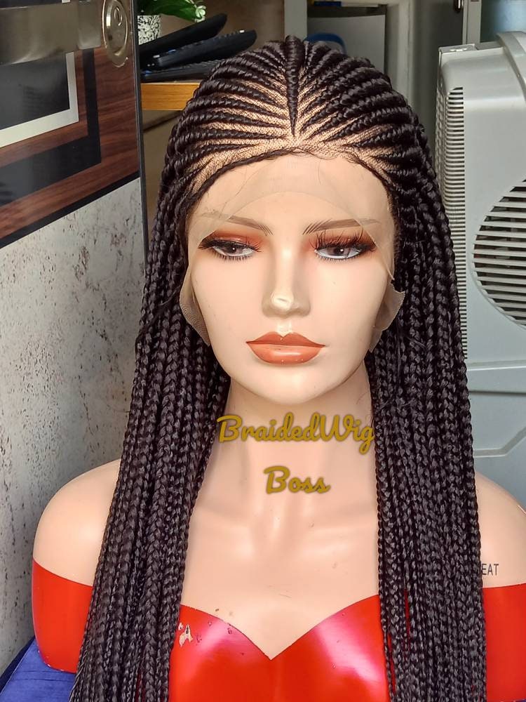 cornrow lace front wig lace front wigs braids cornrow braided wigs for black women human hair lace front braided lace front wigs Cornrow Wig