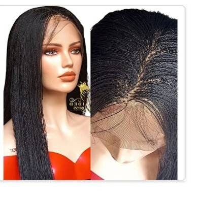 Ready to Ship 30-Inch Micro Million Twist Wig on 13x6 Braided Lace Front New Braided Wig for Black Women  Color 1 (No customisation allowed)