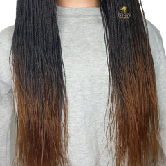 Ombre Micro Million Braids Braided Wig on Full Lace Wig for Black Women 30 Inches, Million Braided Wig with Twist