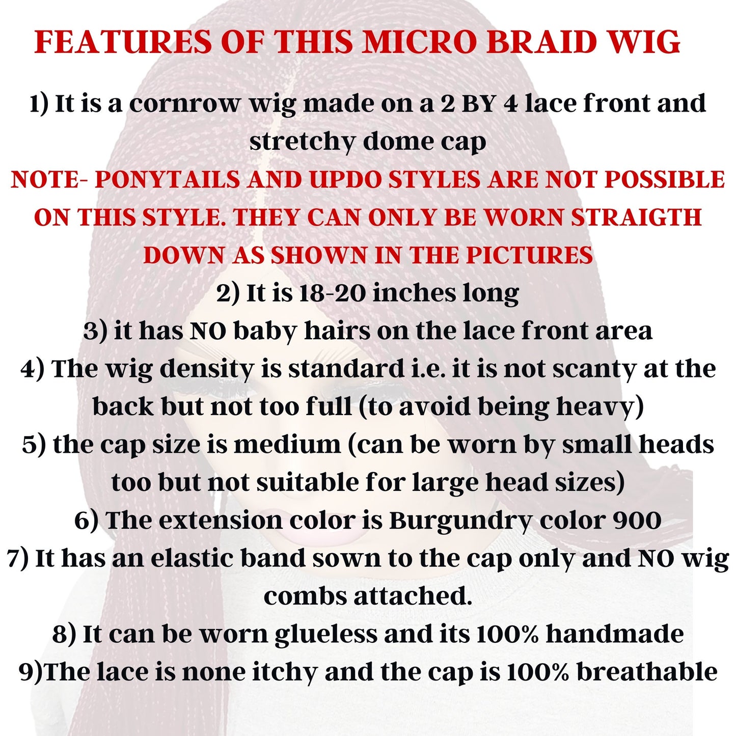 Micro Braid Wig on 2*4 Braided Lace Front Wig, Synthetic braided wig for black women, beginner-friendly handmade glueless box braid wig