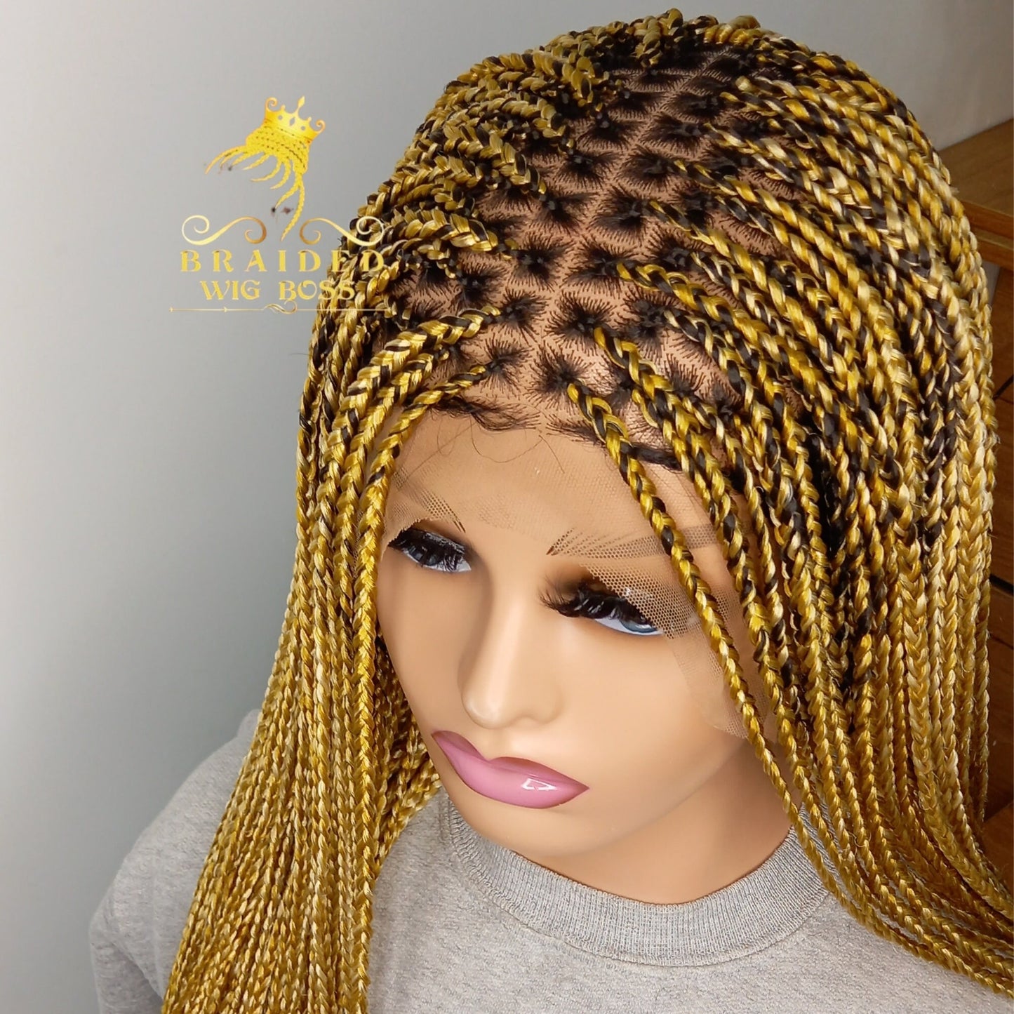 Blonde Knotless Braid Wig for Black Women, 13*6 Lace Front & Full Lace, Synthetic Heat Resistant Box Braided Wig in Various Colors/Lengths