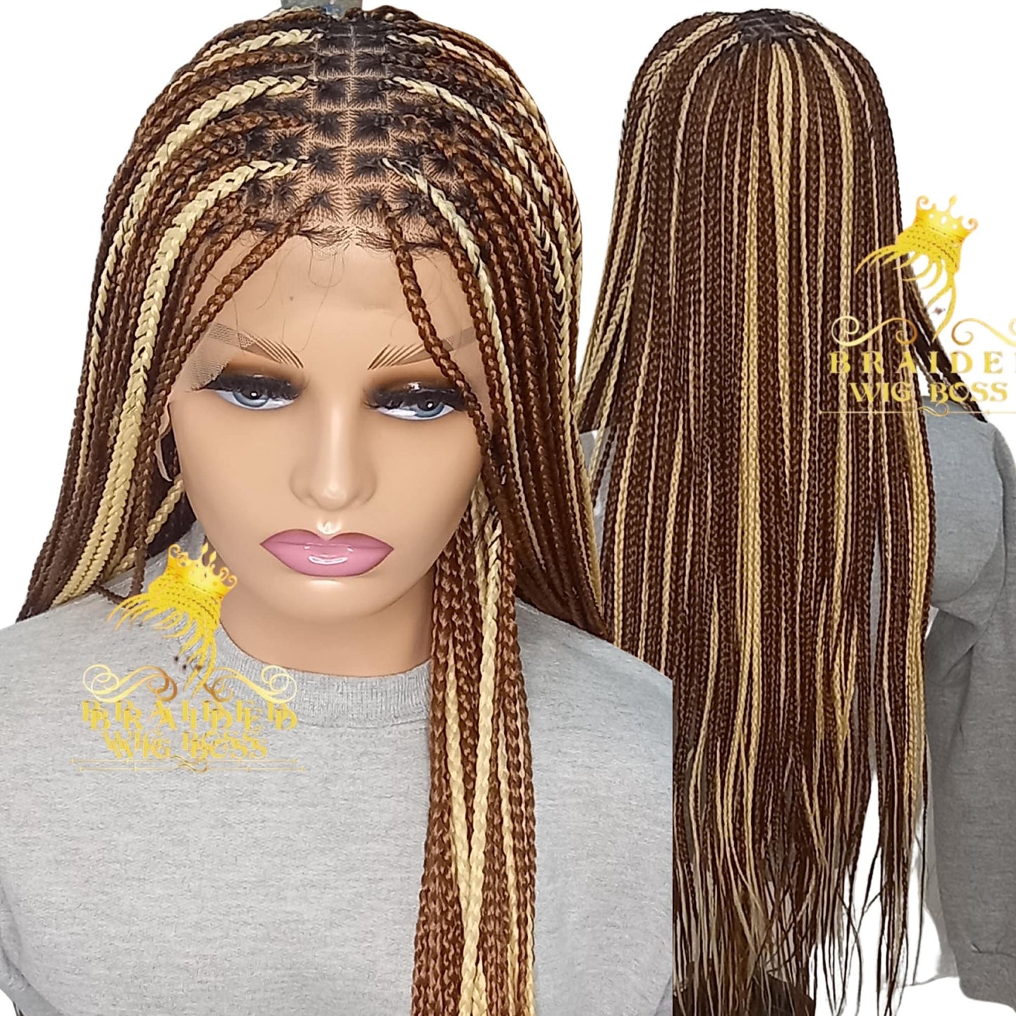 Knotless Braid Wig for Women | 13x6 Braided Lace Front/Full Lace | Different Lengths/Colors Available | Handmade with Quality Synthetic Hair