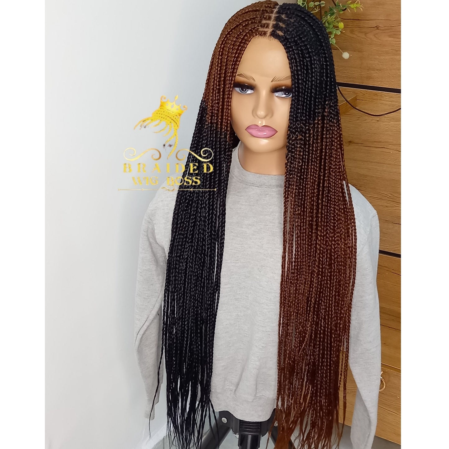 Handmade Reversed Box Braid Wig on Full Lace & 13*6 Lace Front, Other Lengths/Colors, Synthetic Box Braided Wig for Black Women