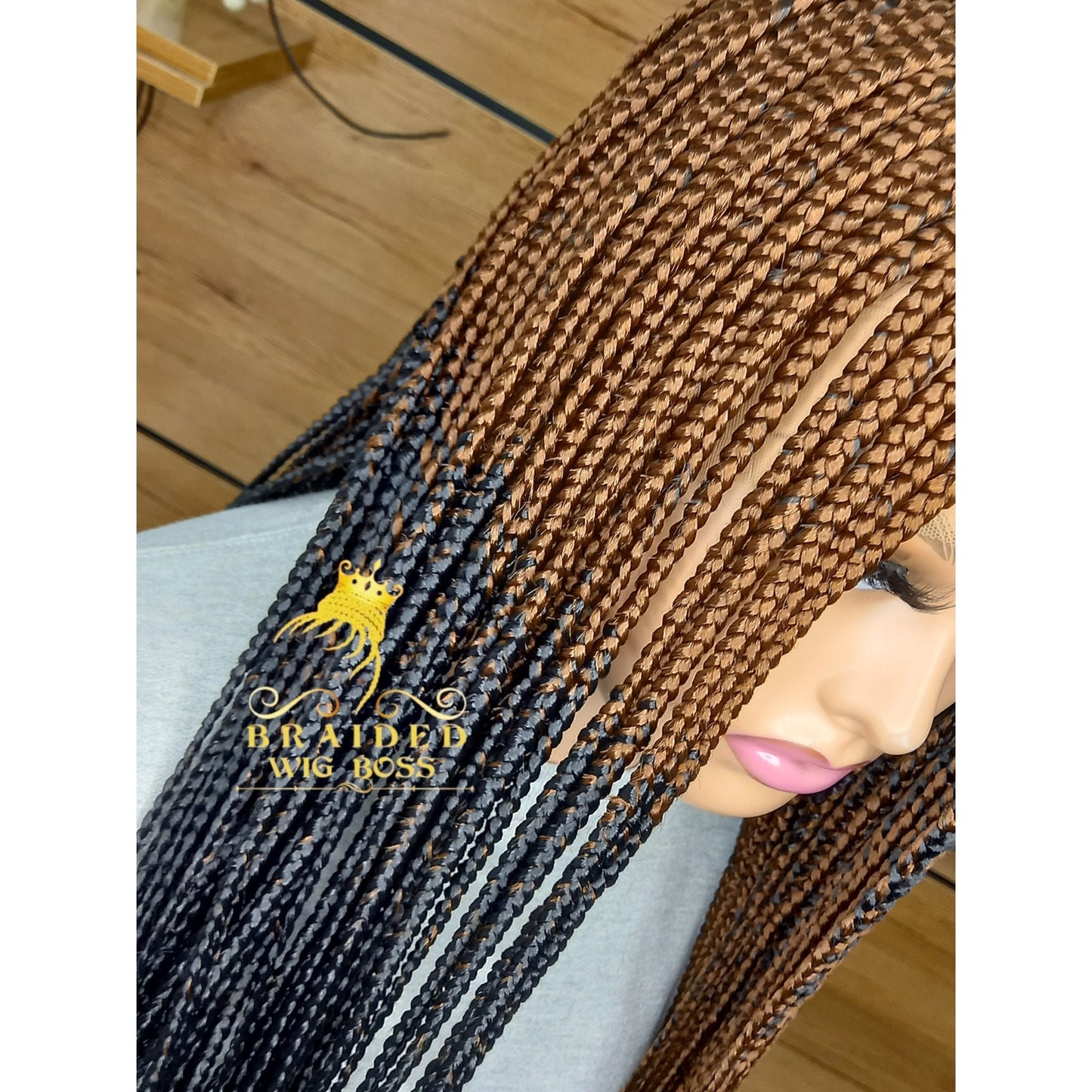 Handmade Reversed Box Braid Wig on Full Lace & 13*6 Lace Front, Other Lengths/Colors, Synthetic Box Braided Wig for Black Women