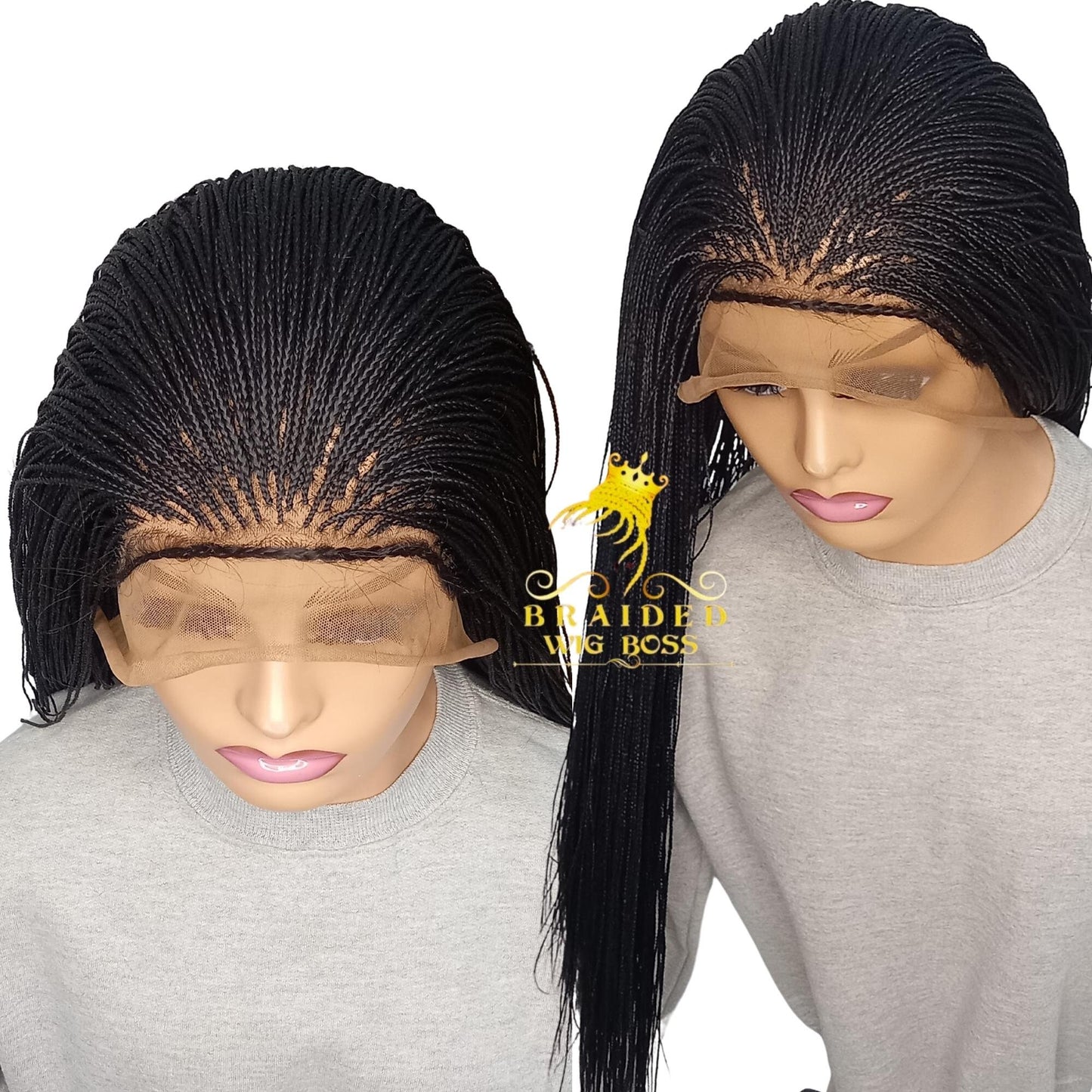 26 Inches Micro Braid Wig on 13*6 Lace Front Wig Color 1 New Synthetic Box Braids Braided Wigs for Black Women With Human Hair Baby Hairs