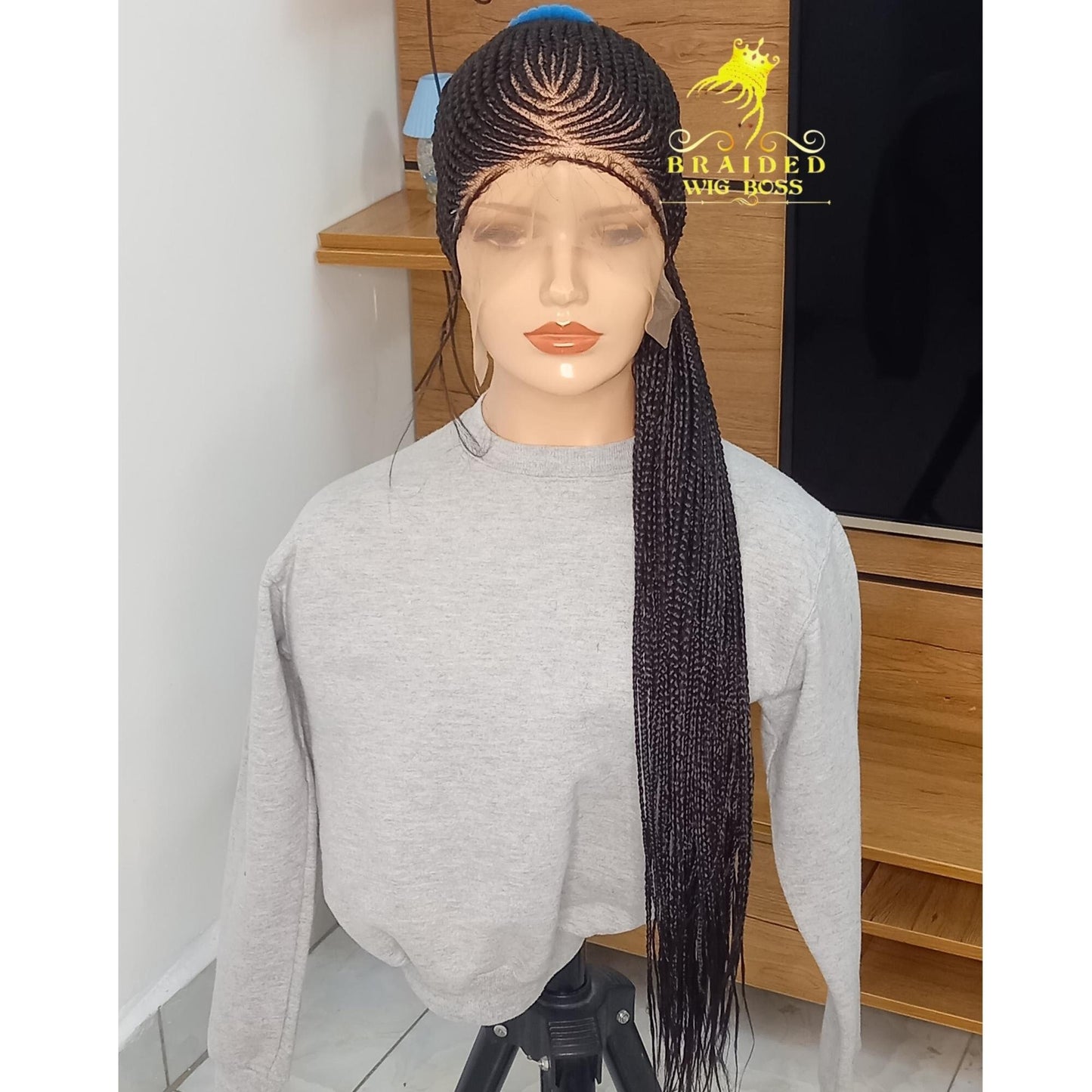 Cornrow Braided Wig - Available on Full Lace Wig and 360 Lace Front Wig - Free Shipping - Unique Cornrow Braided Lace Wigs, Braided Wigs