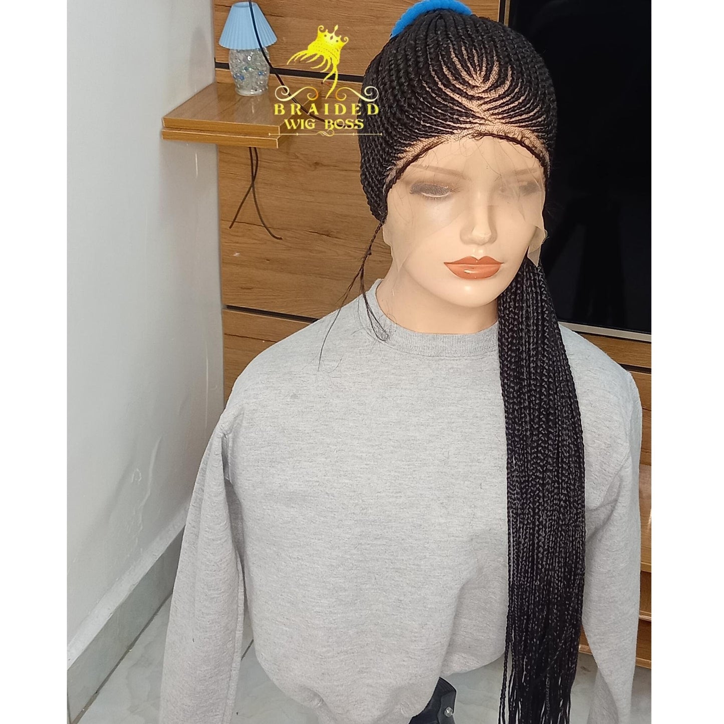 Cornrow Braided Wig - Available on Full Lace Wig and 360 Lace Front Wig - Free Shipping - Unique Cornrow Braided Lace Wigs, Braided Wigs