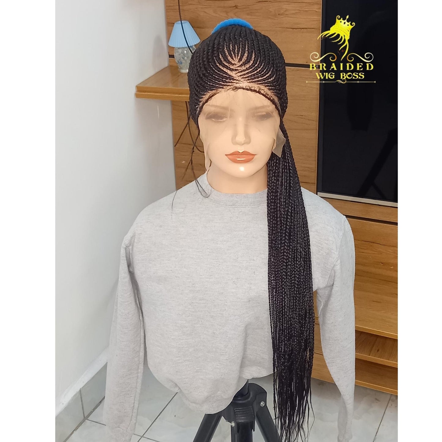 Cornrow Braided Wig - Available on Full Lace Wig and 360 Lace Front Wig - Free Shipping - Unique Cornrow Braided Lace Wigs, Braided Wigs