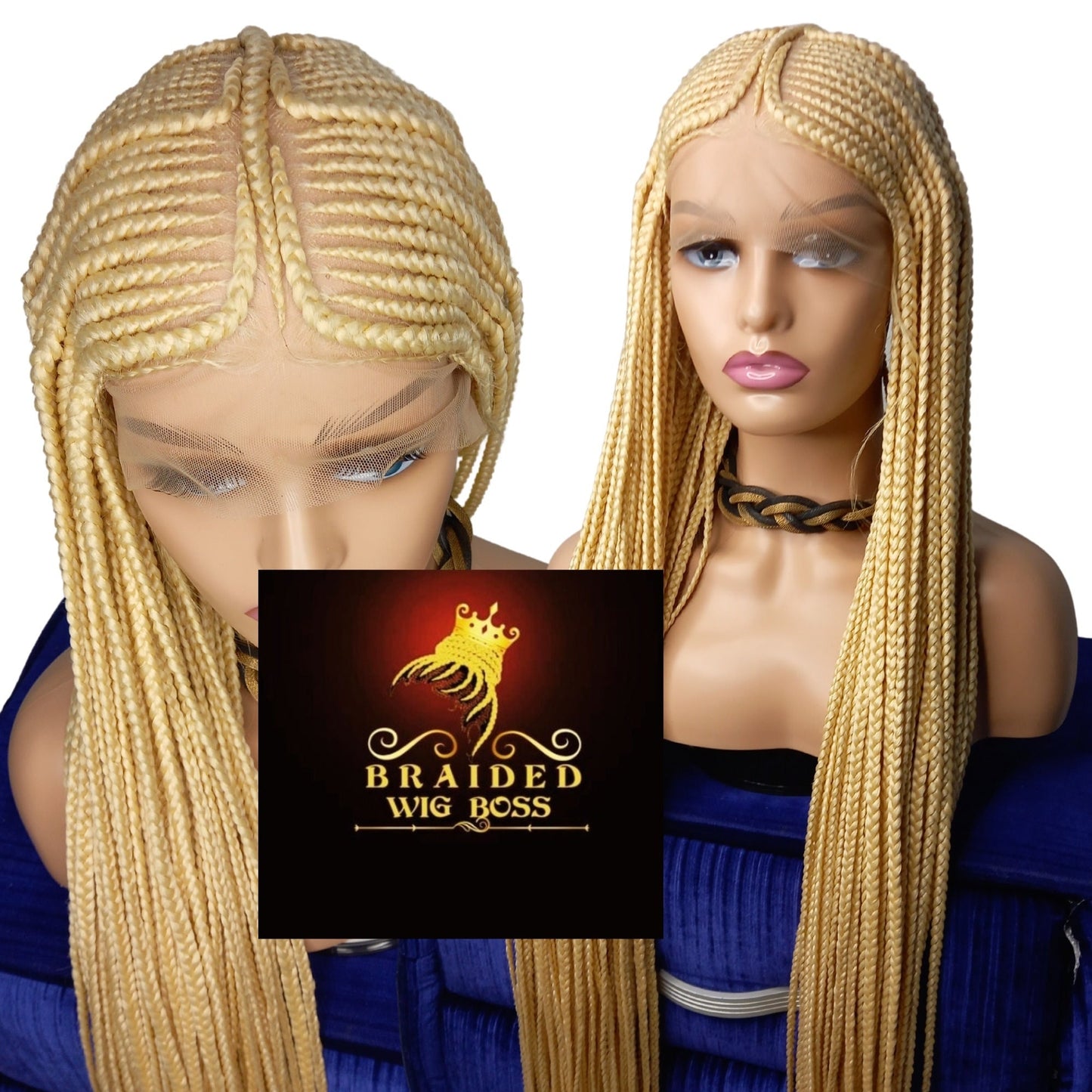 Blonde Cornrow Wig Box Braided Wigs For Black Women Available In Braided  Lace Front & Full Lace Braid Wigs Glueless Cornrow Braided Wig