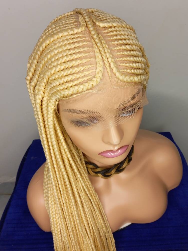 Blonde Cornrow Wig Box Braided Wigs For Black Women Available In Braided  Lace Front & Full Lace Braid Wigs Glueless Cornrow Braided Wig