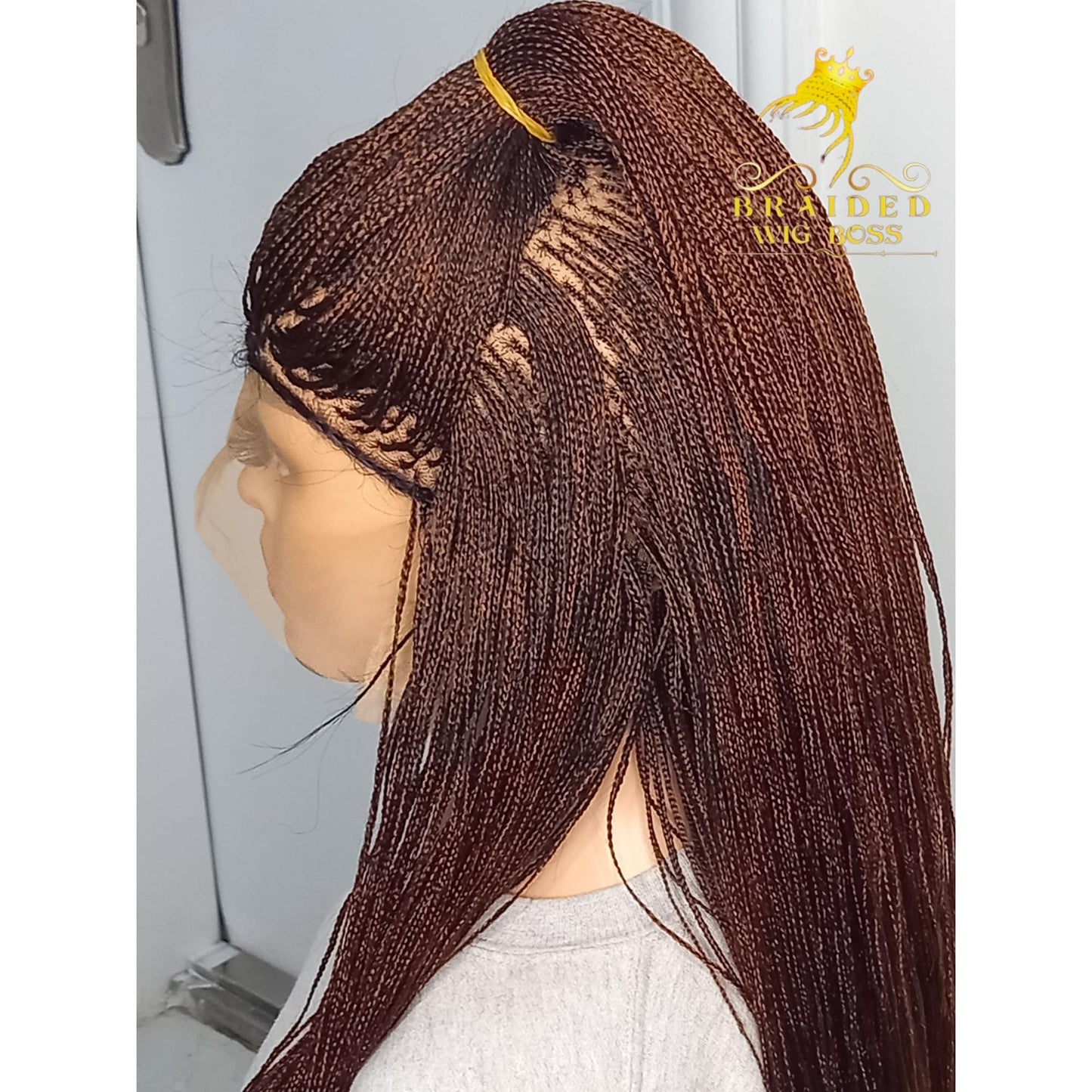 Micro Braid Wig on Braided Full Lace/Braided Lace Front Wig Glueless Handmade Synthetic Color 30 Box Braided Wig for Black Women Braid Wigs