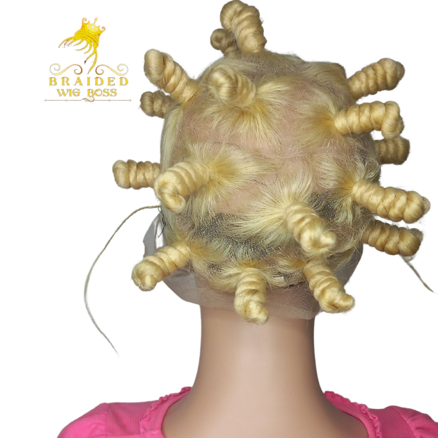 Blonde Bantu Knot Wig On Braided Full Lace Wig For Black Women- Knotless Box Braid Wig Corn row Wigs Box Braided Wig Micro Twist Braid Wig