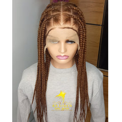 Box Braid Wigs For Women Color 30 Full Lace Braid Wig Braided Wig Synthetic Glueless Handmade Braided Lace Wig Knotless Braid Cornrow Wigs