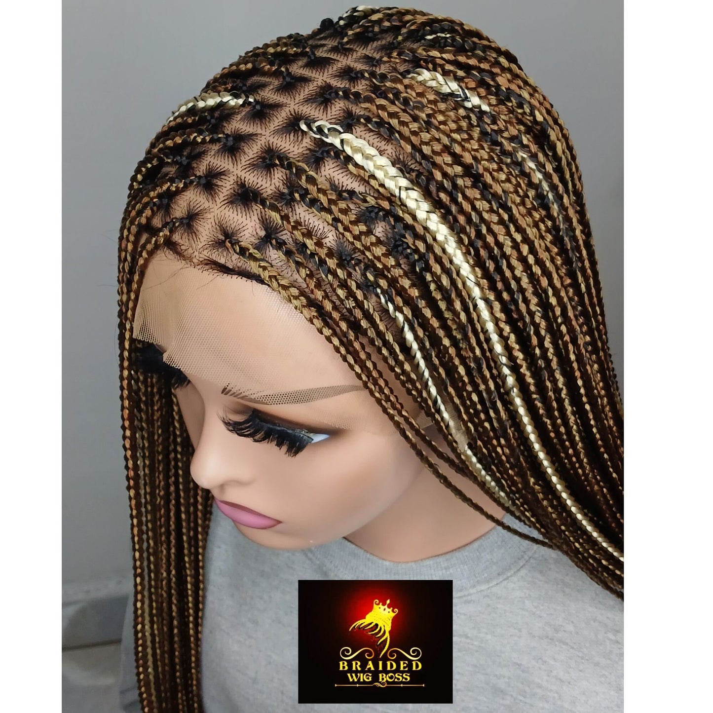 Multicolored Knotless Braid Wigs For Black Women Available In Full Lace Wig & Lace Front Braided Wig Handmade African Wig Protective Style