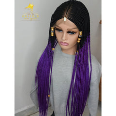 New Cornrow Braided Wig For Black Women On 4*4 Braided Lace Front Wig Glueless Handmade African Cornrow Wig Available In All Color Braid Wig
