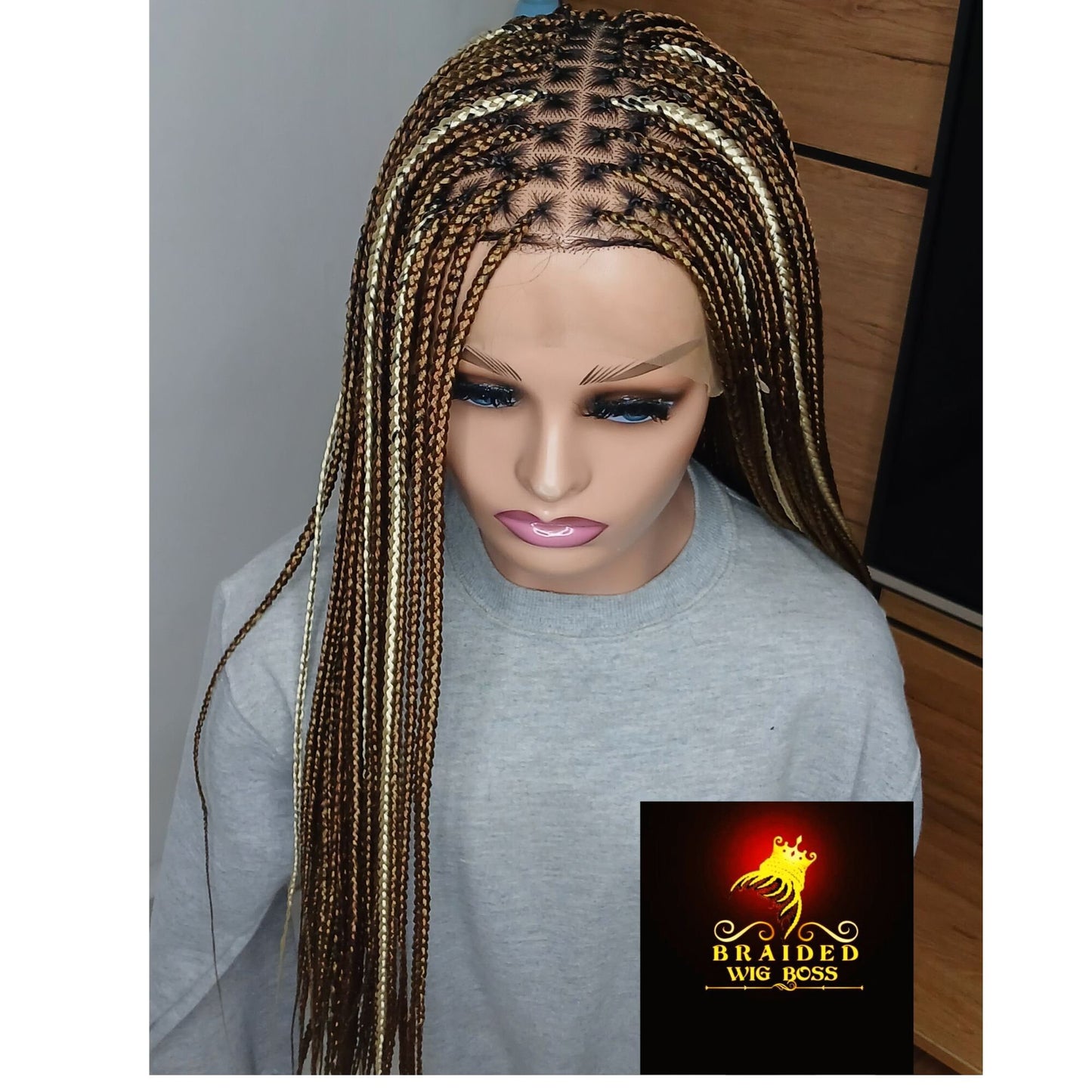 Multicolored Knotless Braid Wigs For Black Women Available In Full Lace Wig & Lace Front Braided Wig Handmade African Wig Protective Style