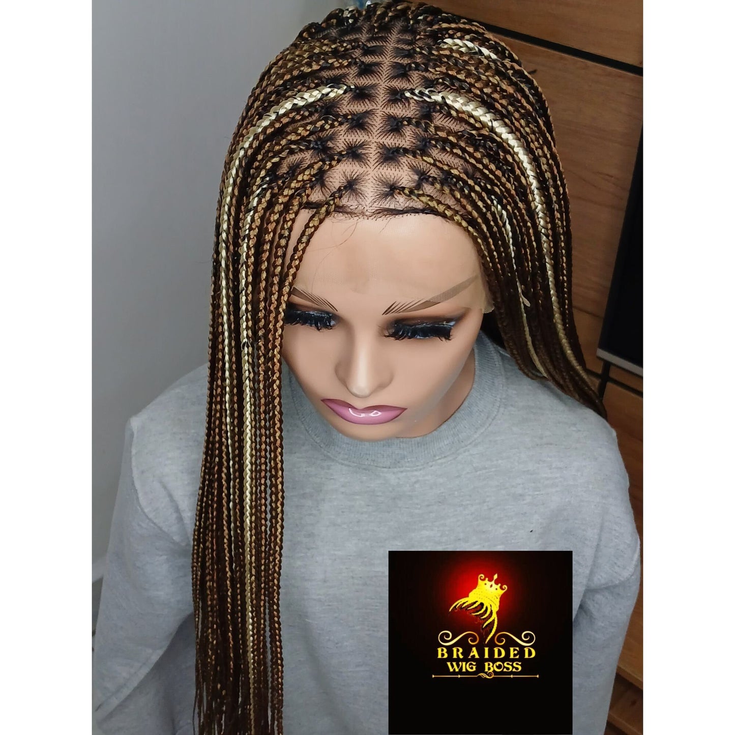 Multicolored Knotless Braid Wigs For Black Women Available In Full Lace Wig & Lace Front Braided Wig Handmade African Wig Protective Style