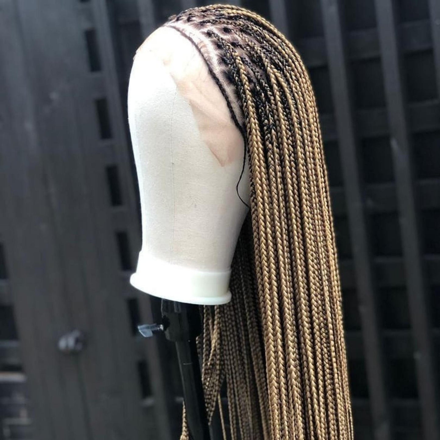 Knotless braided wig for black women handmade box braid wig full lace front glueless wig straight bob wig small medium personalized braids