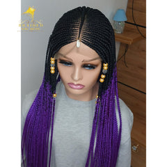 New Cornrow Braided Wig For Black Women On 4*4 Braided Lace Front Wig Glueless Handmade African Cornrow Wig Available In All Color Braid Wig