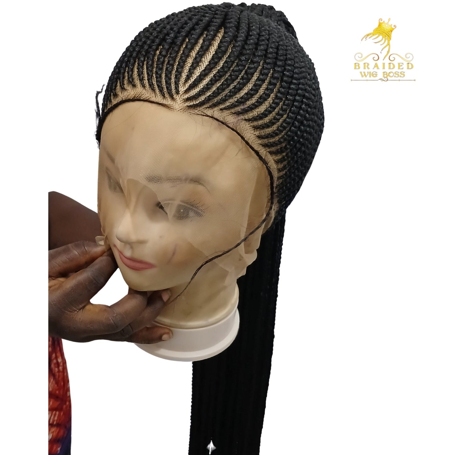 Updo Cornrow Wig on Full Lace Braided wigs For Black Women & 360 Braided Lace Front Wig Synthetic Glueless Box Braid Wig