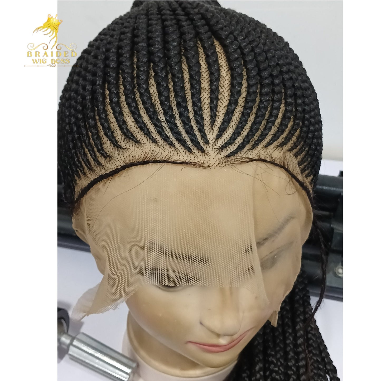 Updo Cornrow Wig on Full Lace Braided wigs For Black Women & 360 Braided Lace Front Wig Synthetic Glueless Box Braid Wig