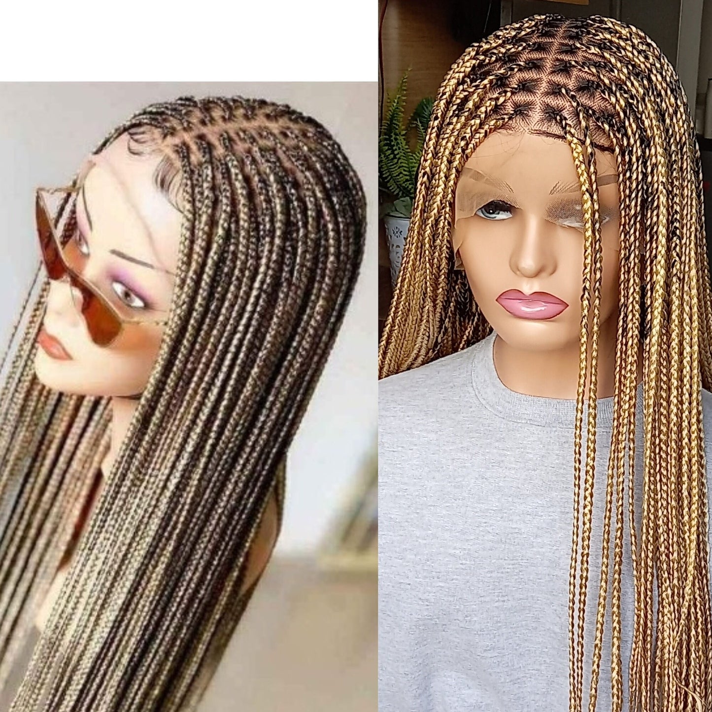 Braided Wig Knotless Braid Wig Braided Wigs for black women Full lace wigs Braided Lace Front Wig Box Braid Wig Box braided wig Cornrow wig