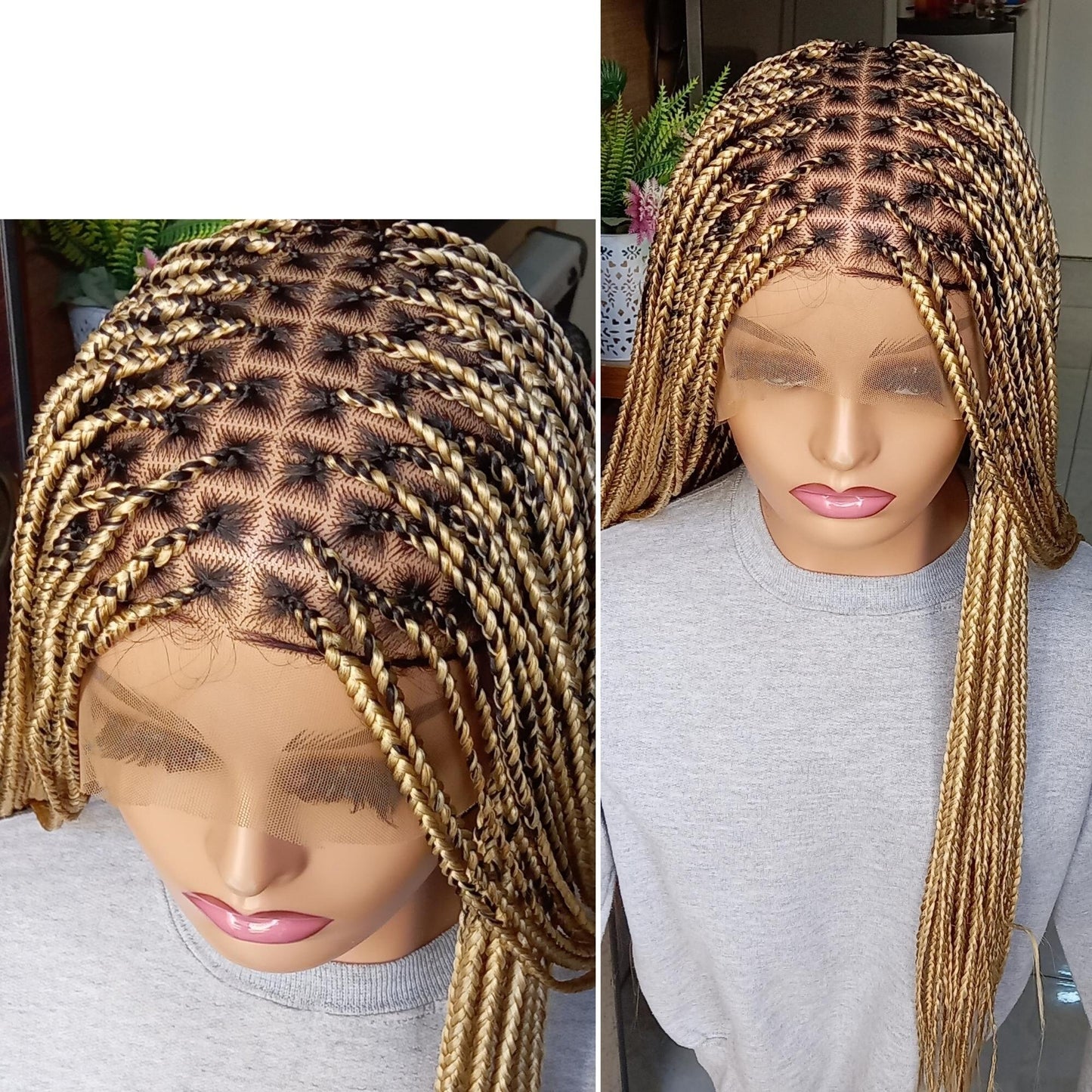 Braided Wig Knotless Braid Wig Braided Wigs for black women Full lace wigs Braided Lace Front Wig Box Braid Wig Box braided wig Cornrow wig