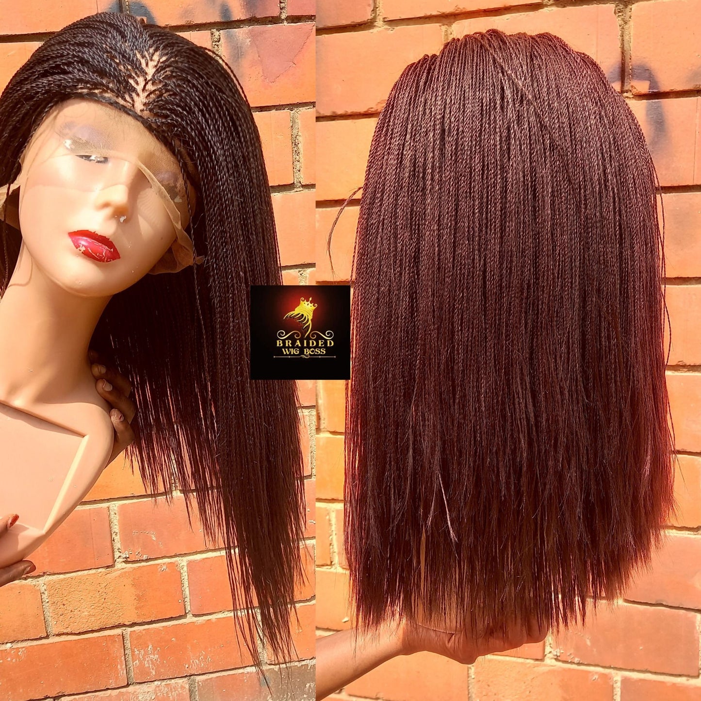 16" Micro Million Twist Wig on Full Lace Braided Wig For Black Women Braid Wigs Lace Front Wig Million Twist Wig Lace Wig Twisted Wig