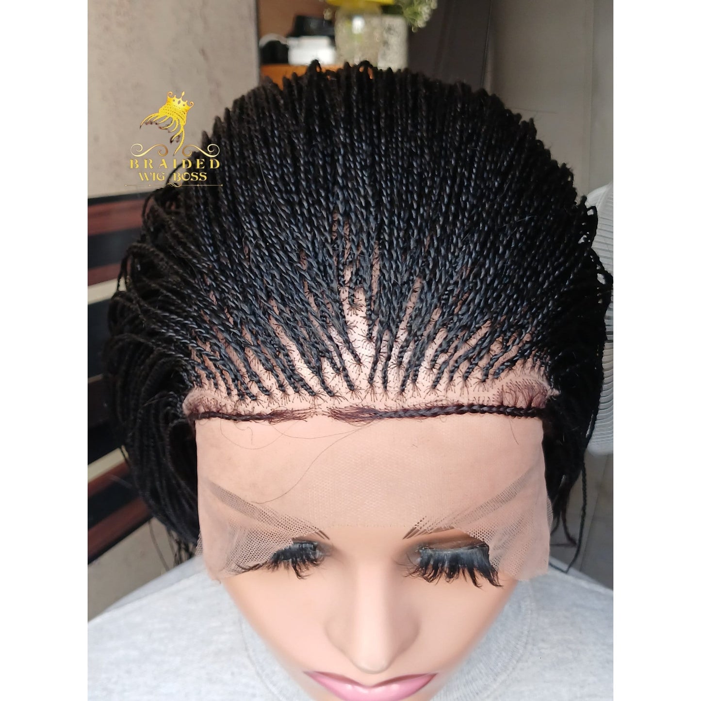 Micro Twist  Wig Handmade Braided Wigs For Black Women Available In lace front braided wig & Full Lace Braid Wig Glueless Micro Braid Wig