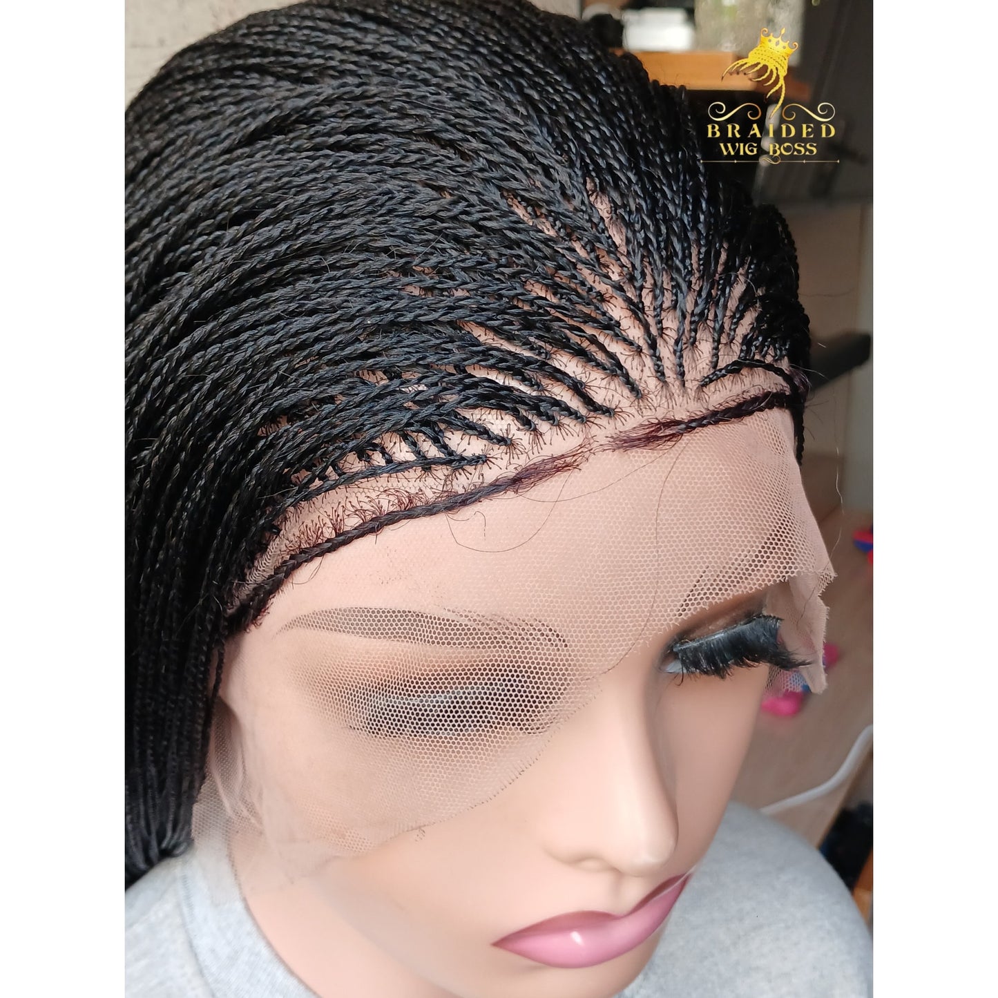 Micro Twist  Wig Handmade Braided Wigs For Black Women Available In lace front braided wig & Full Lace Braid Wig Glueless Micro Braid Wig