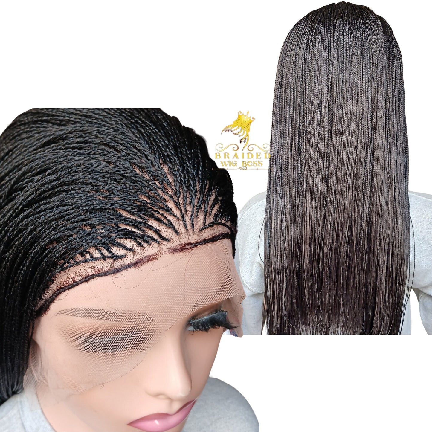 Micro Twist  Wig Handmade Braided Wigs For Black Women Available In lace front braided wig & Full Lace Braid Wig Glueless Micro Braid Wig