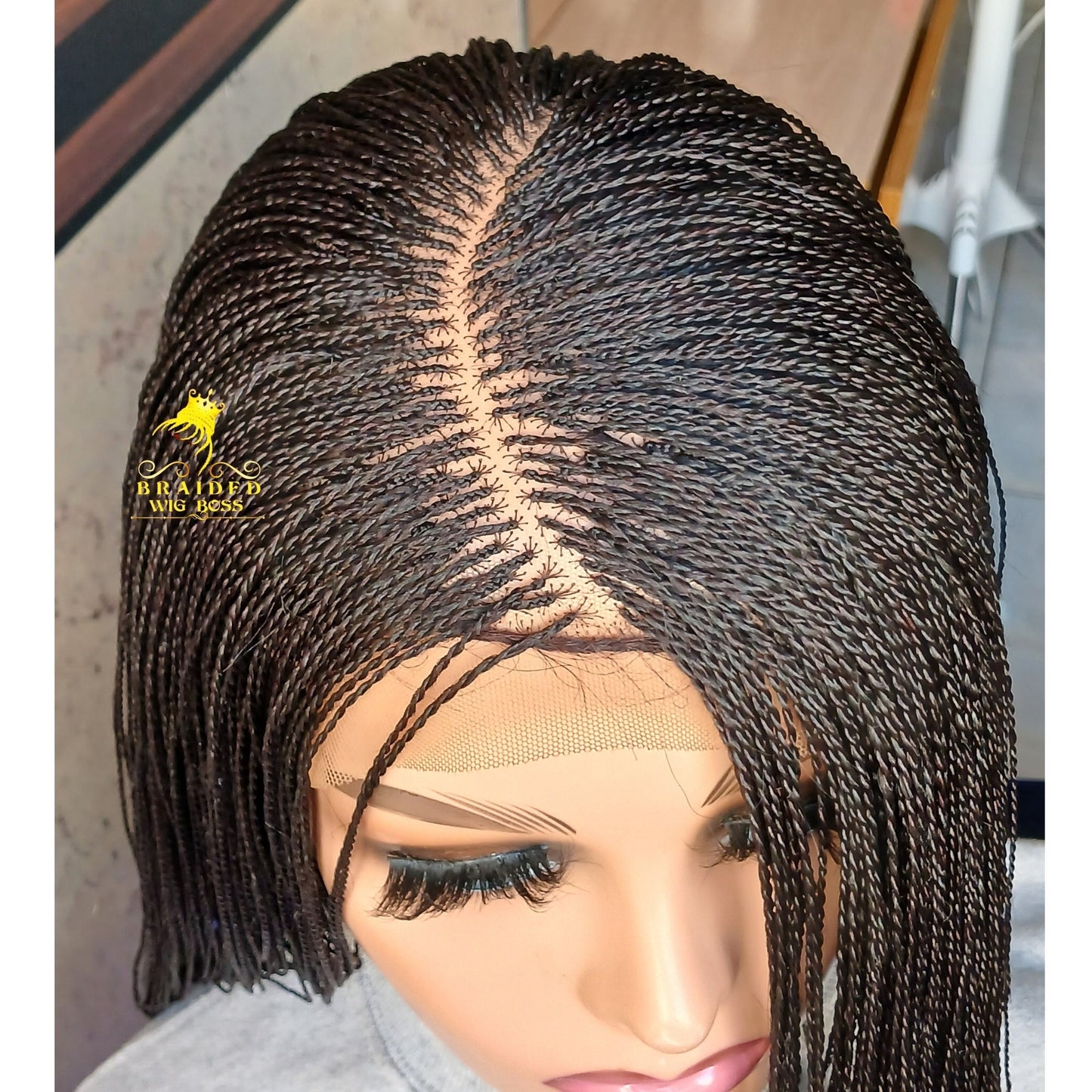 C-Cut Micro Twist Wig On 6 by 6 Braided Lace Wig Available In All Length Braided Wigs For Black Women Micro Braid Wig