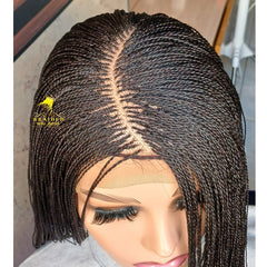 C-Cut Micro Twist Wig On 6 by 6 Braided Lace Wig Available In All Length Braided Wigs For Black Women Micro Braid Wig