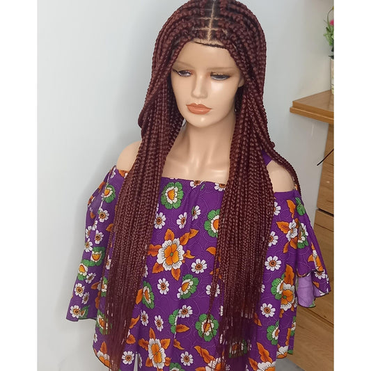 Box braid wig on a full lace braided wigs for black women human hair lace front clearance braided lace wig for sale