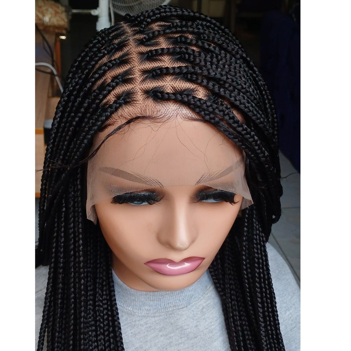 Knotless Braided Wig For Black Women On Full Lace Wig &Braided Lace Front Wig Customisable In All Colors And Lengths Box Braid Wig