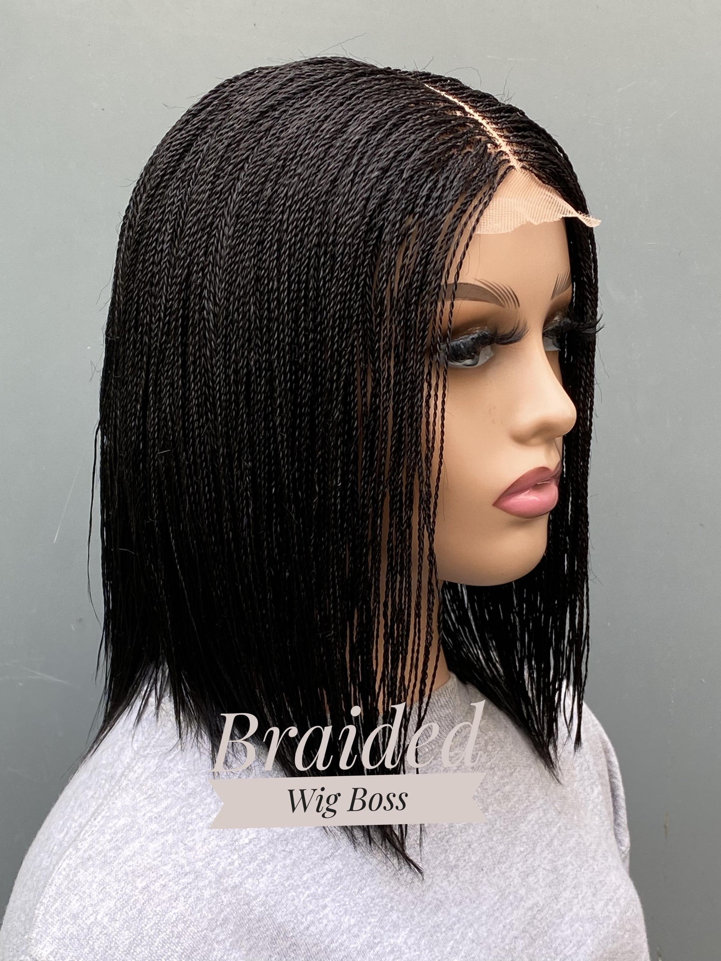 Ready to Ship Short micro twist wig on 2*6 lace Centre-part braided wig braided lace front wigs  8-10" braid wig braided lace wigs