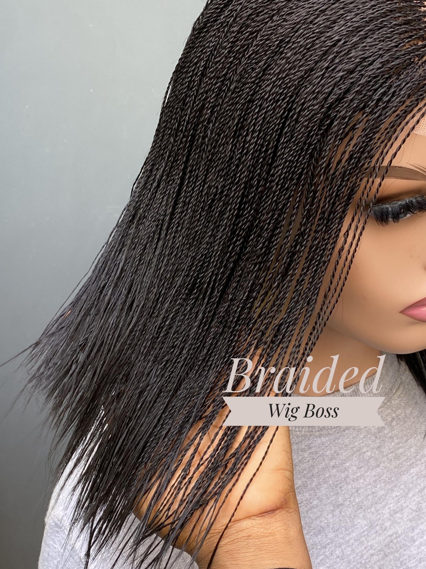 Ready to Ship Short micro twist wig on 2*6 lace Centre-part braided wig braided lace front wigs  8-10" braid wig braided lace wigs