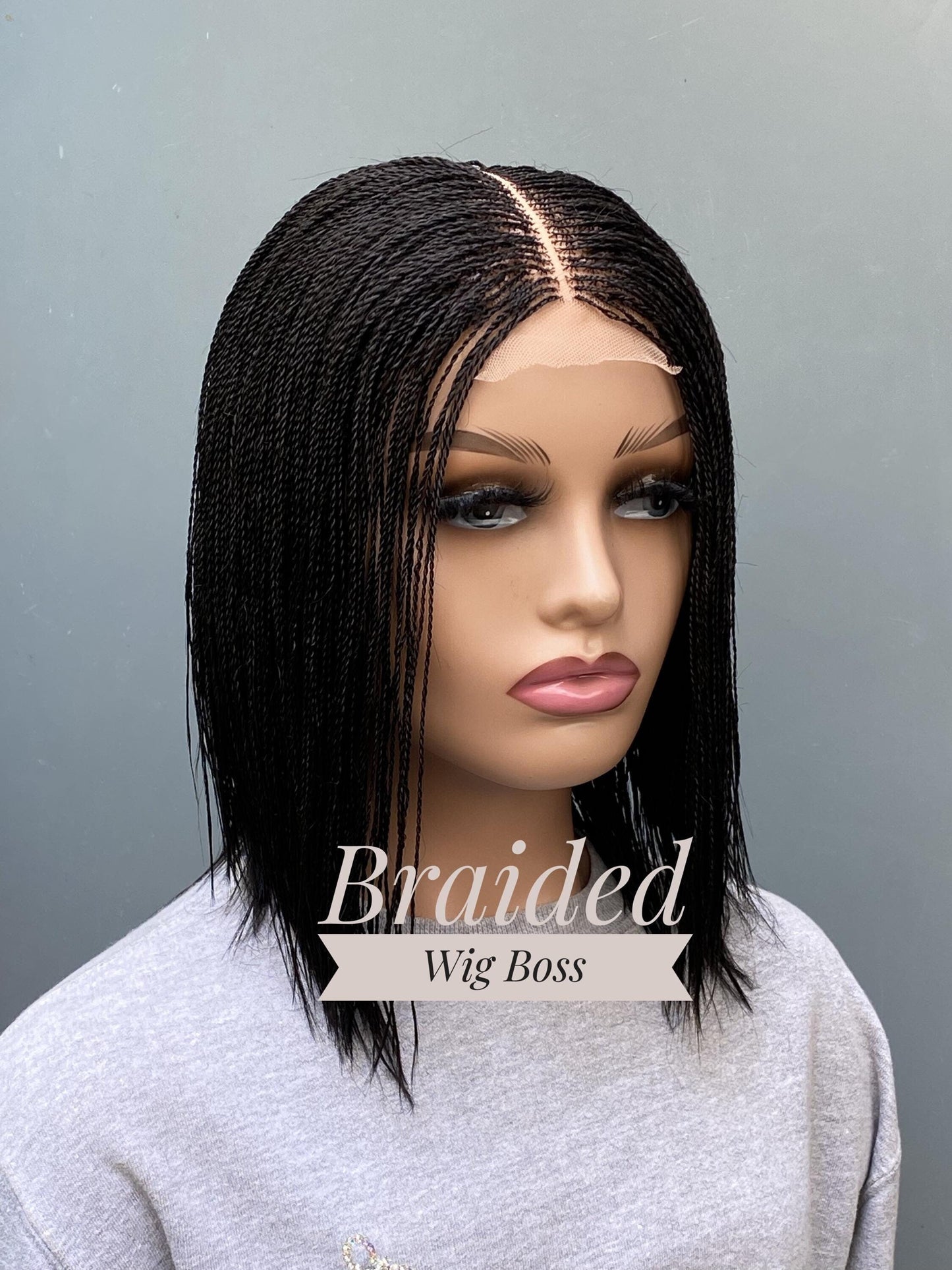 Ready to Ship Short micro twist wig on 2*6 lace Centre-part braided wig braided lace front wigs  8-10" braid wig braided lace wigs