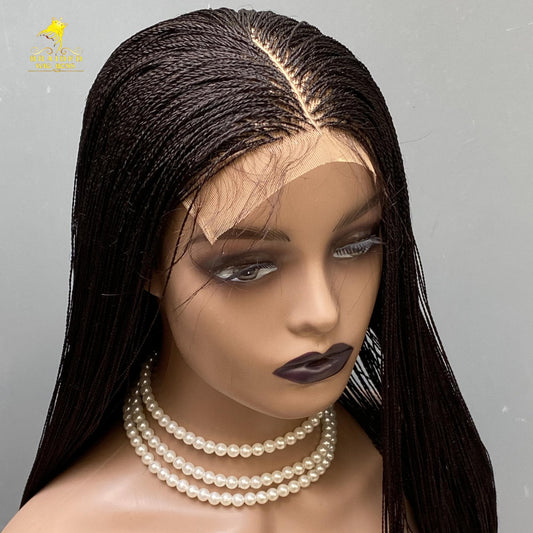 Ready to Ship Micro twist wig on 6*6 lace Centre-part braided wig braided lace front wigs  28"Glueless braid wig braided lace wigs for women