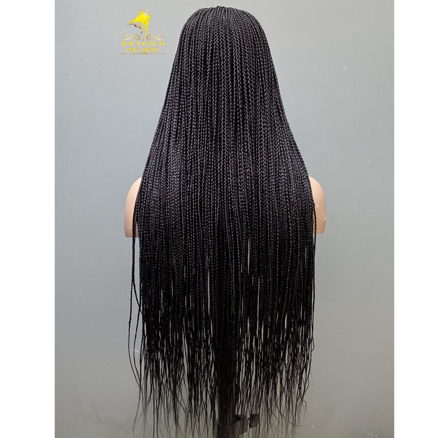 Kim K 2 by 6 Cornrow Lace Front Wig Handmade Box Braid Wig for Black Women - Knotless Braids, Faux Locs, Dreadlocks, and Micro Braids Wigs