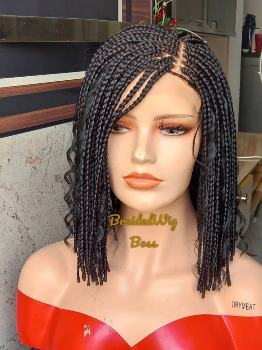 Short side part Boho box braid wigs for black women cornrows wig cornrow wigs knotless braids faux locs dreadlocks lace wig braided wig