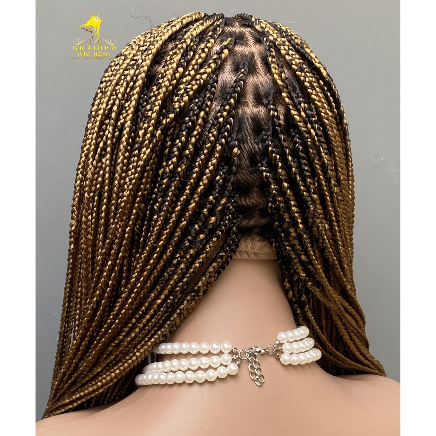 Knotless Braided Wigs for Black Women on Full Lace Wig Customisable Color 27 Glueless Box Braid Wig Handmade Braided Lace Wig Lightweight