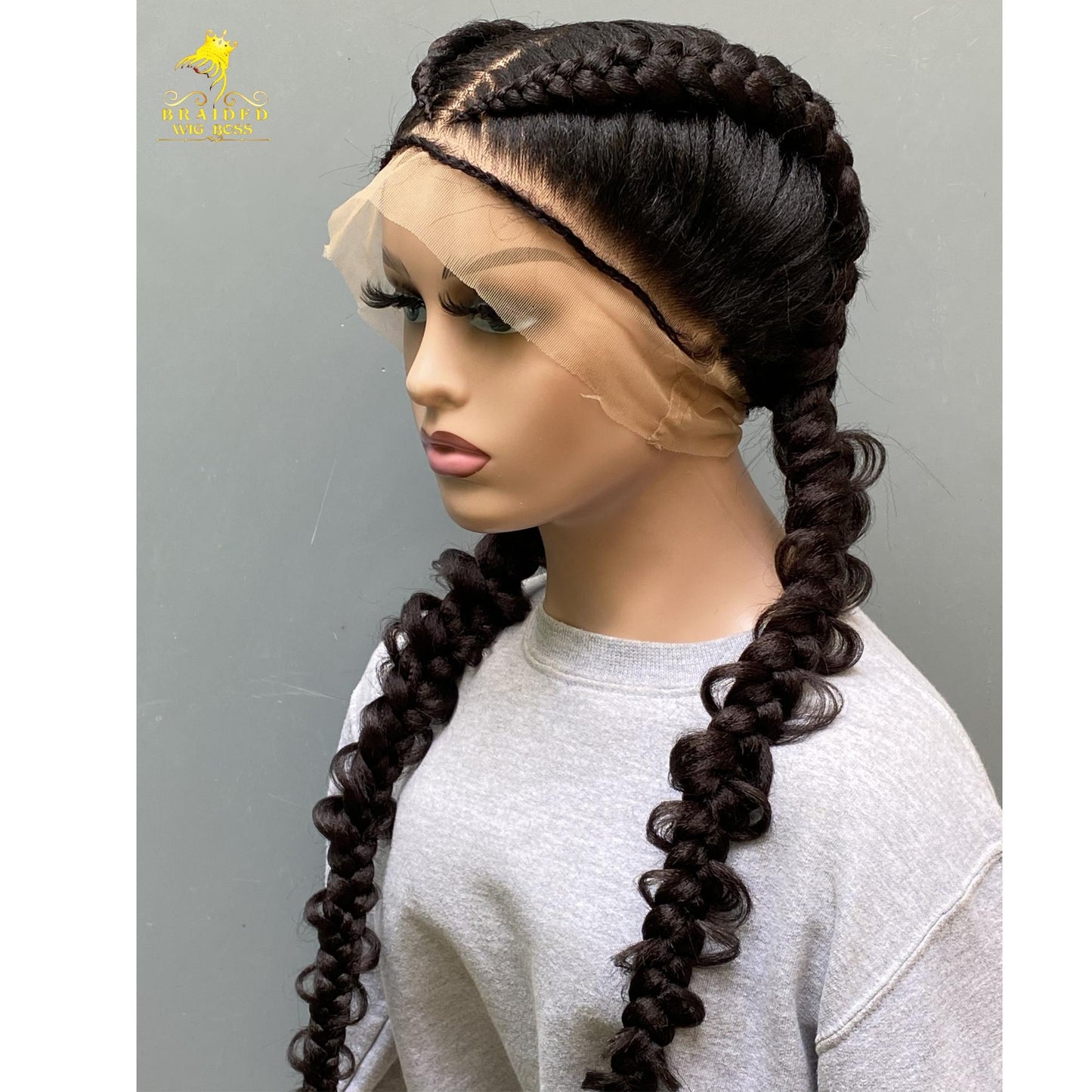 2 Strands Butterfly Box Braid Wig On Full Lace Wig Long Braided Wigs for Black Women Available In All Colors/Length Lightweight Braided Wig