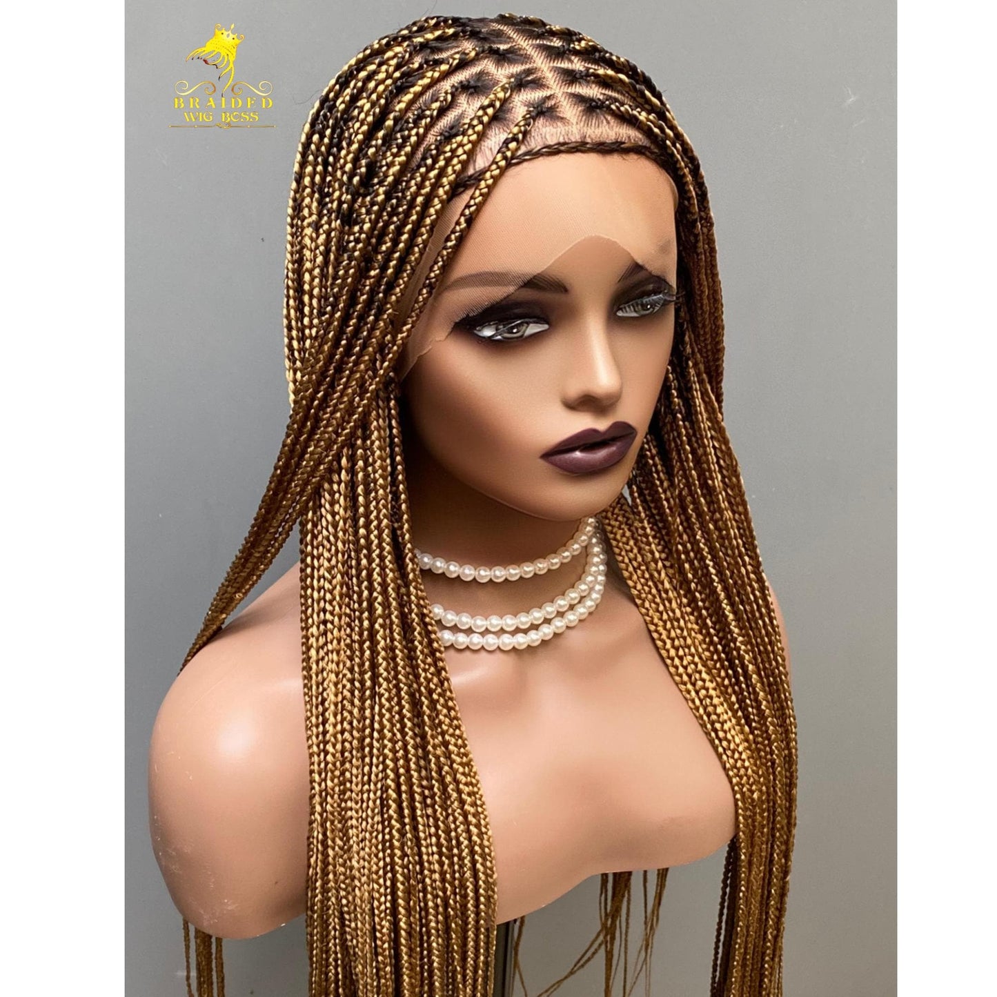 Knotless Braided Wigs for Black Women on Full Lace Wig Customisable Color 27 Glueless Box Braid Wig Handmade Braided Lace Wig Lightweight