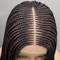 READY TO SHIP 30" Cornrow braided wig on 2 by 6 Kim-K braided lace front wigs Color 1 (No Customisation) Glueless Braid Wigs for Black Women