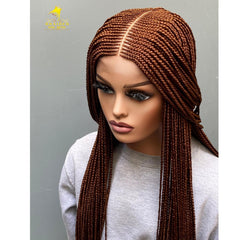 Customizable 2x6 Lace Front Cornrow Braided Wig – Glueless, Knotless Braided Wig in Multiple Colors/Lengths Synthetic Wig for Black Women