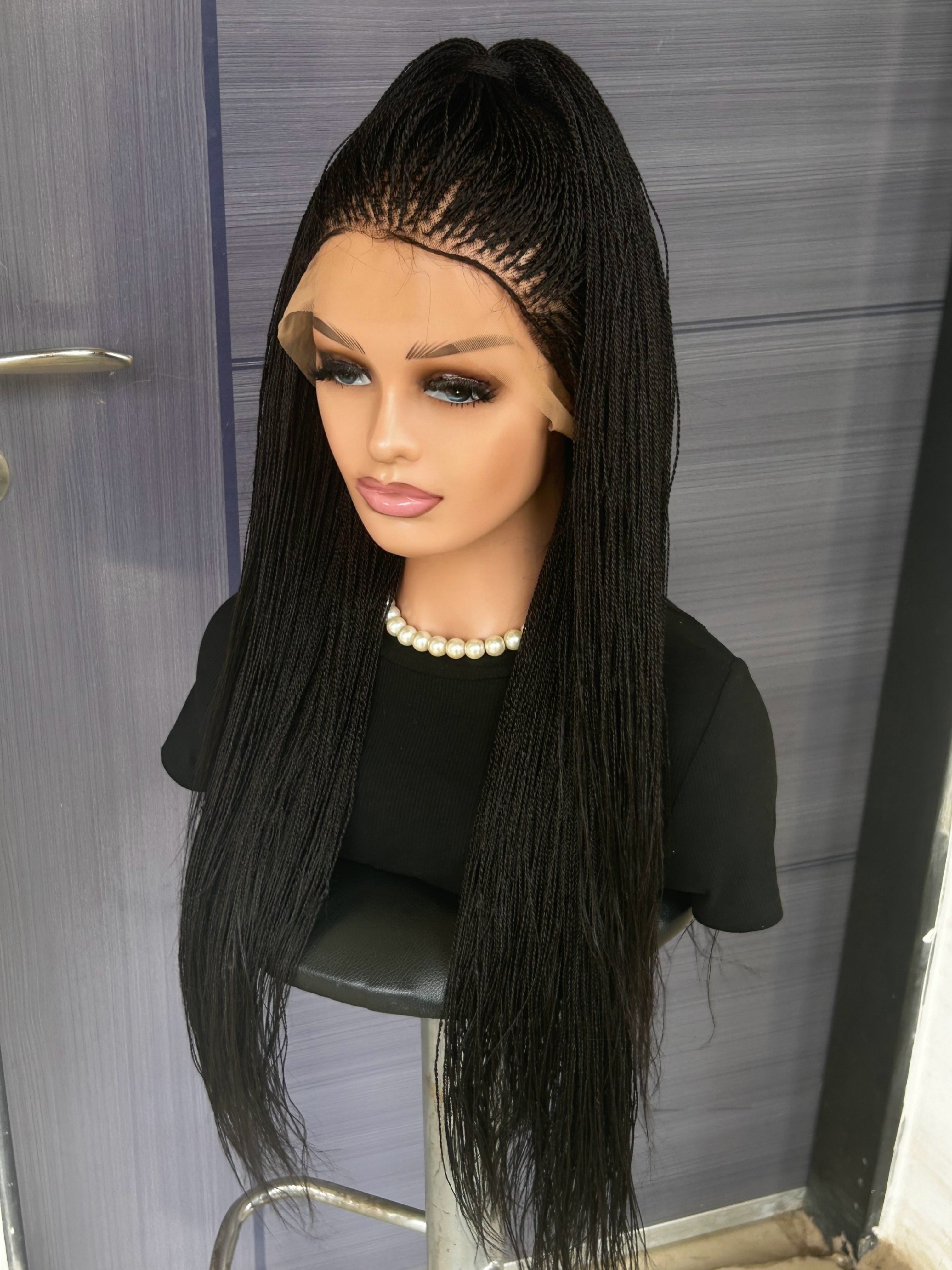 28” Micro Twist Braided Wig – Custom Full Lace Braided Wig for Black Women, Lightweight Glueless Protective Style, All Colors & Lengths
