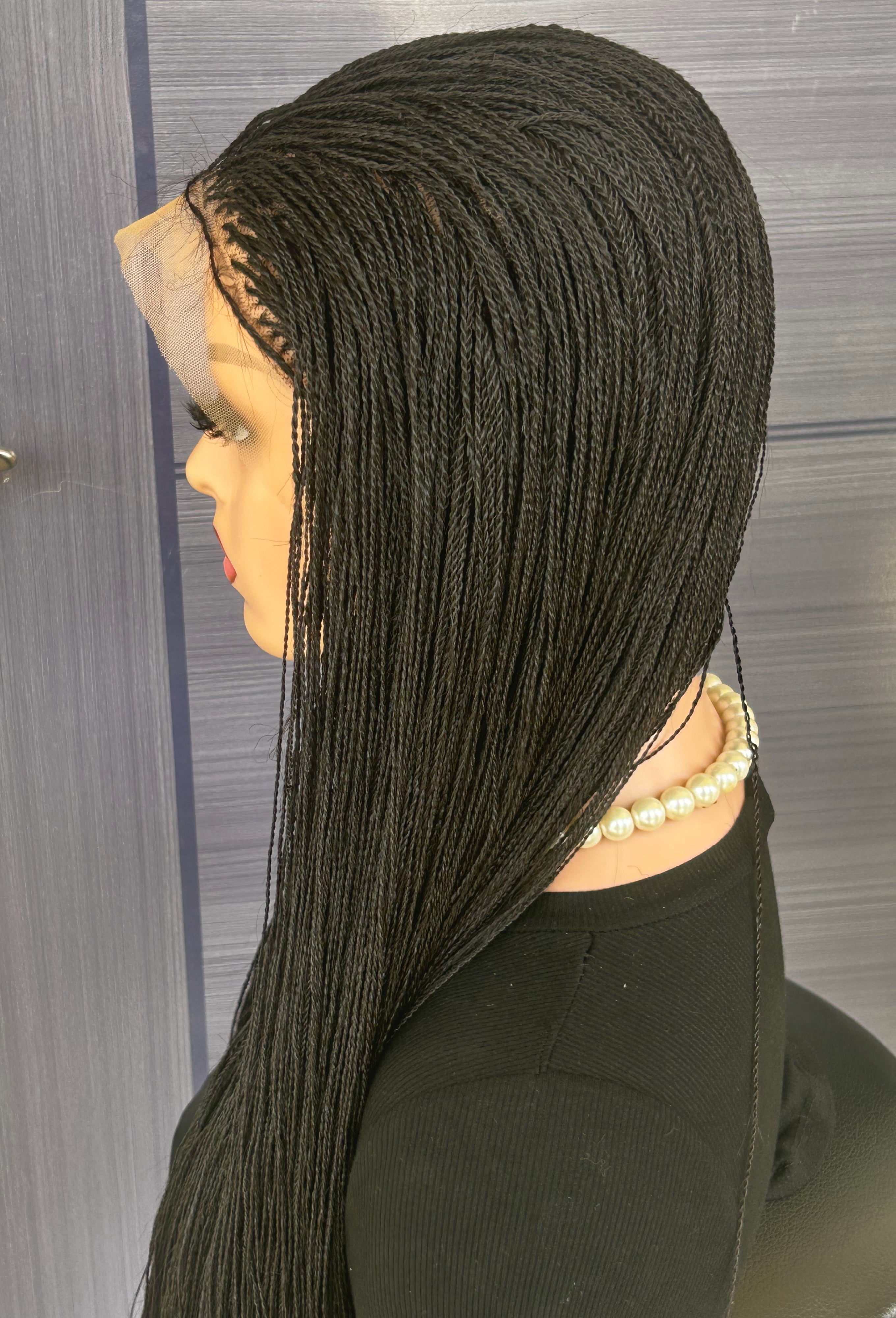 28” Micro Twist Braided Wig – Custom Full Lace Braided Wig for Black Women, Lightweight Glueless Protective Style, All Colors & Lengths